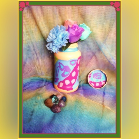 Handcrafted Upcycled Mystical Mountains Gypsy Jar - Picture 3 of 7